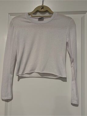 Firehouse Women's Long-Sleeve Crewneck Crop Top - White
